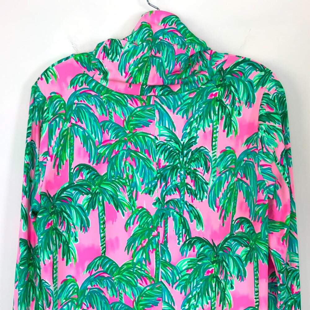 New Lilly Pulitzer Lilshield Palm Tree UPF 50+ Cowlneck Top Sz M - Picture 8 of 16